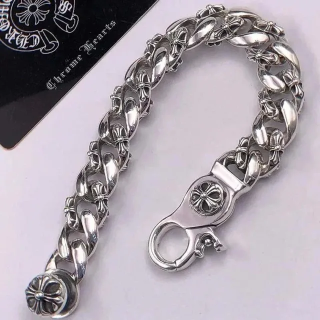 Chrome Hearts Curb Chain Bracelet Cross Motif