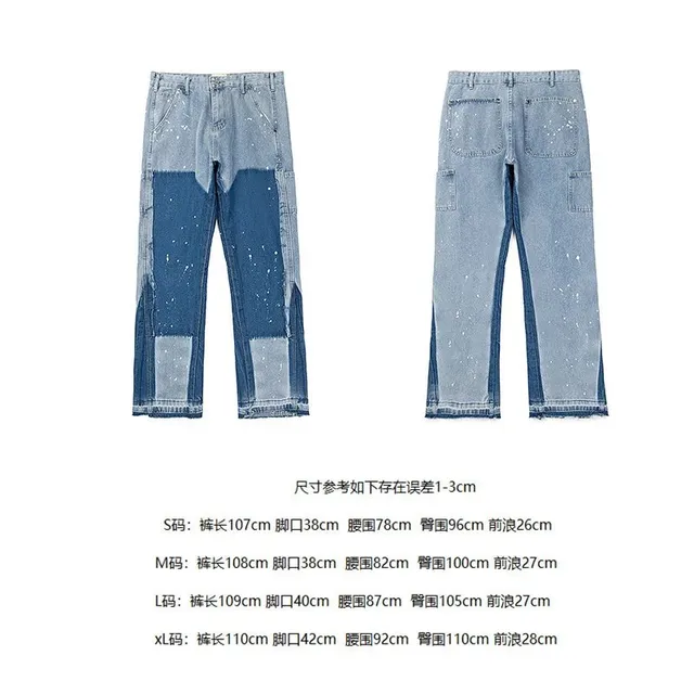 Gallery Dept. Patchwork Denim Trousers Splatter Paint