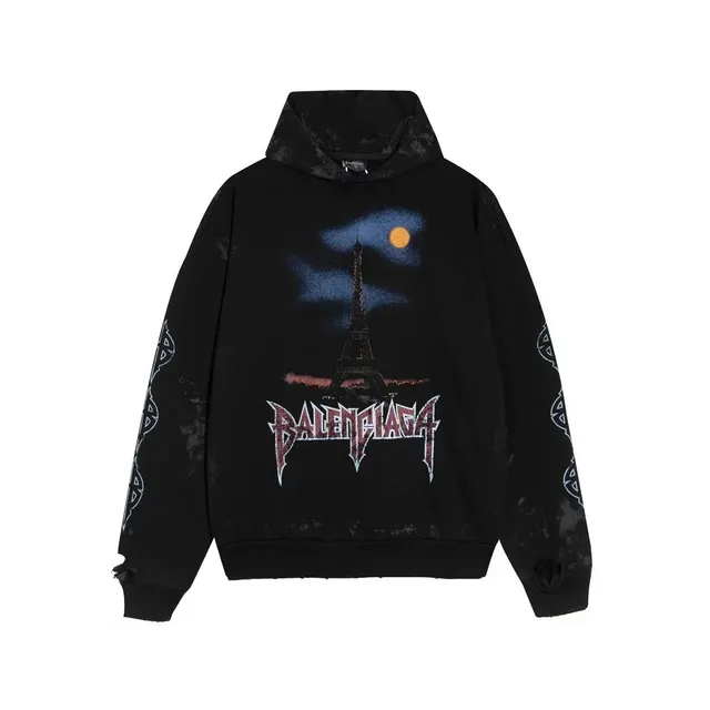 Balenciaga Hoodie Eiffel Tower Graphic