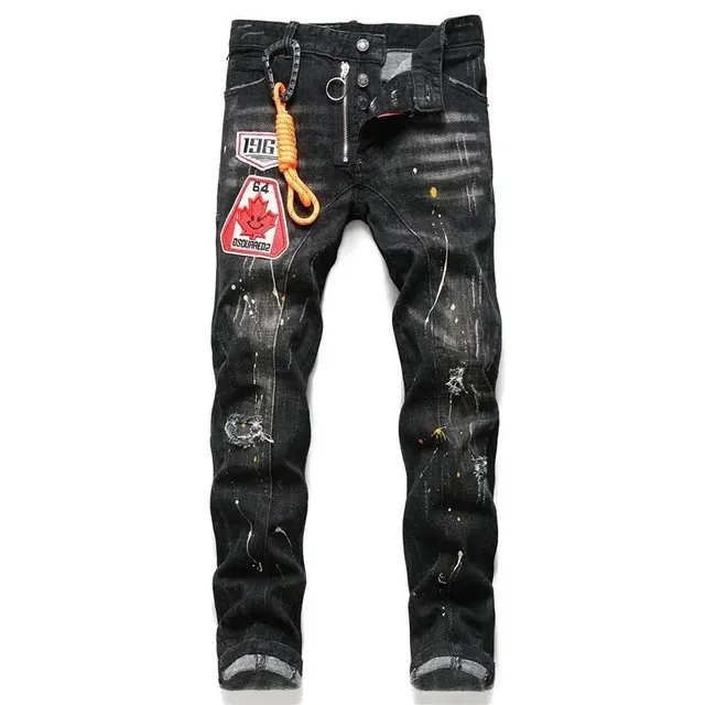 Dsquared2 Distressed Jeans Maple Leaf Patch