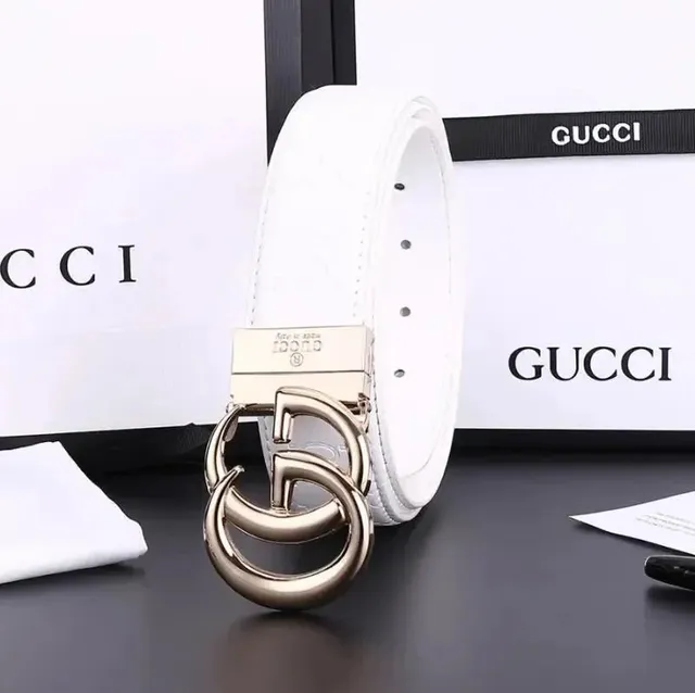 Gucci Horsebit 1955 Belt White Leather with Gold-tone Double G Buckle