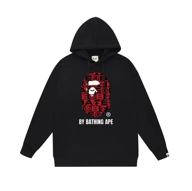 BAPE Shark Hoodie Red Logo Print