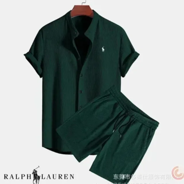 Polo Ralph Lauren Short-Sleeve Shirt & Shorts Set Ribbed Cotton