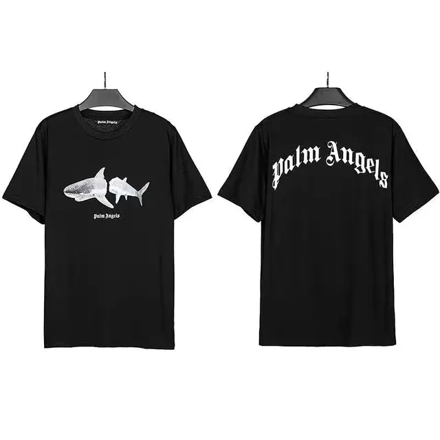 Palm Angels Shark Graphic Tee Shark Print