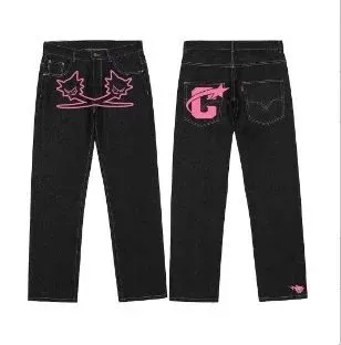 Corteiz Jeans Pink Logo Embroidery