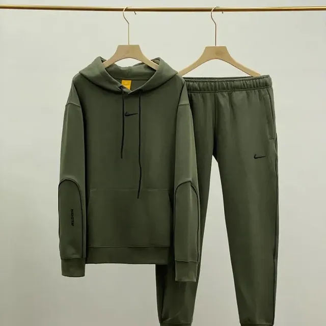 Nike Tech Fleece Hoodie and Joggers Olive Green