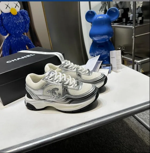 KAWS Chanel Trainer Metallic Silver