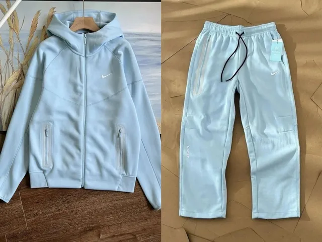 Nike × NOCTA Tech Fleece Hoodie and Joggers Light Blue
