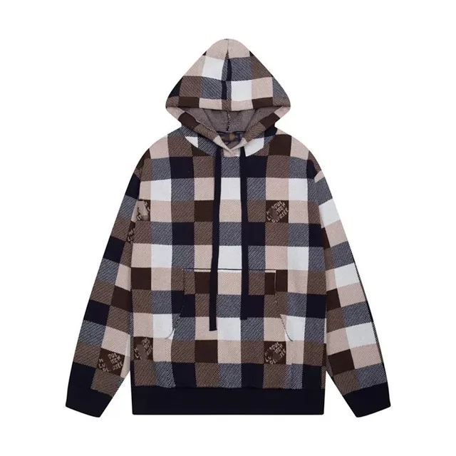 Balenciaga Hoodie Checkered Patchwork