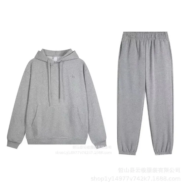 Hoodie and Joggers Set Heather Grey