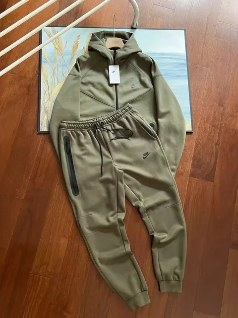 Nike Tech Fleece Hoodie and Joggers Olive