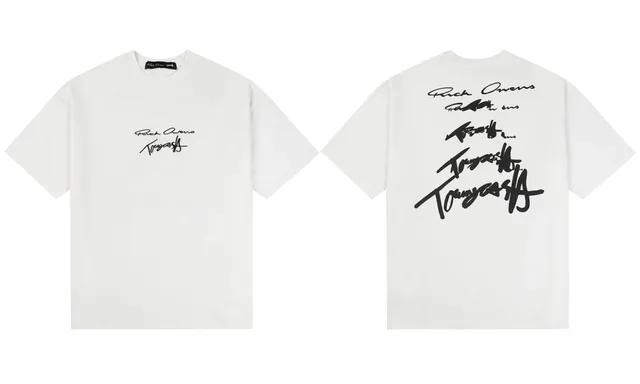 Rick Owens Signature Tee Black Script Print