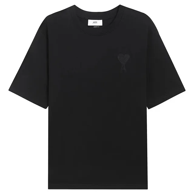 AMI Paris Heart Logo T-Shirt Black