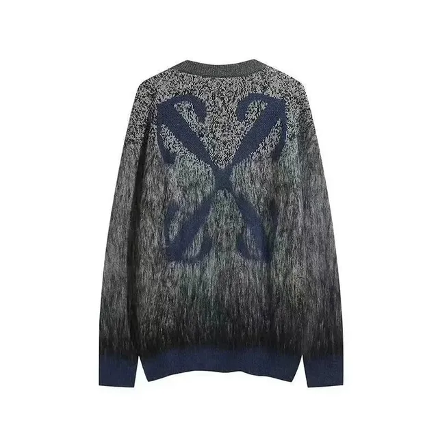 Off-White Knit Sweater Diagonal Arrow Intarsia