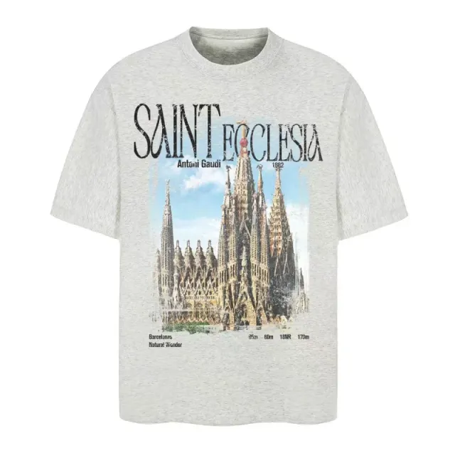 Saint Laurent Graphic T-Shirt Sagrada Família Print