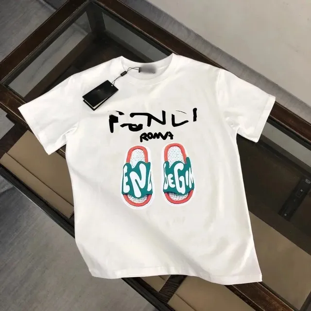 Graphic T-Shirt Fendi Roma Slides Print