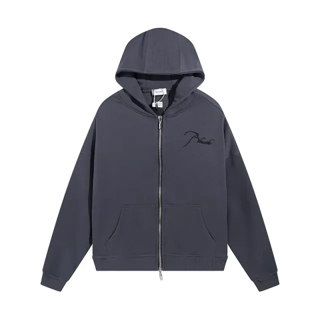 Palm Angels Zip-Up Hoodie Embroidered Logo