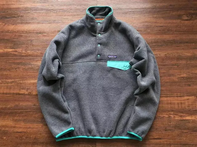 Patagonia Synchilla Snap-T Grey with Teal Accents