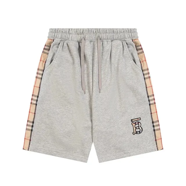 Burberry Logo-Embroidered Shorts Check Stripe Side Tape