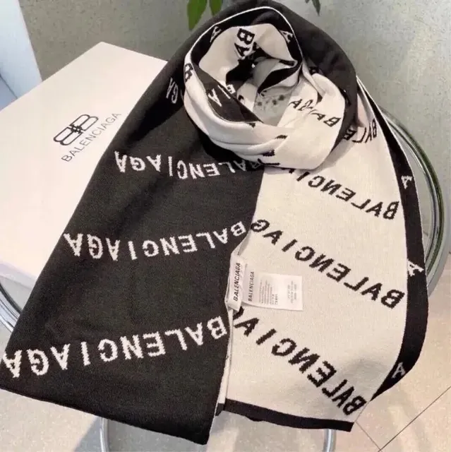 Balenciaga Logo Scarf Reversible
