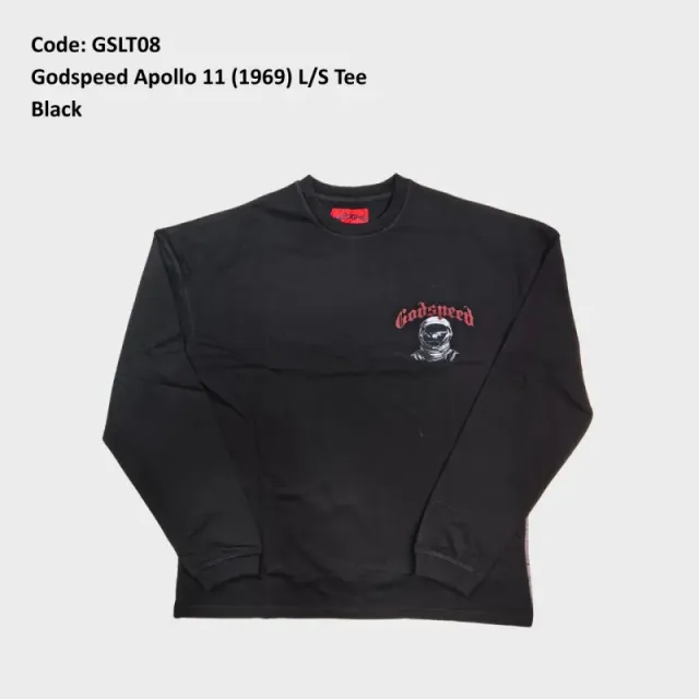 Gslt08 Godspeed Apollo 11 (1969) L/S Tee Black