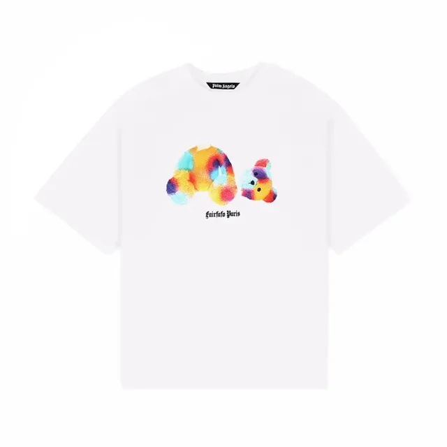 Palm Angels Graphic Tee Tie-Dye Bear Print