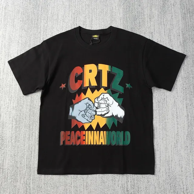 Corteiz × Gallery Dept. CRTZ Peace Inna World Tee Rasta Gradient Print