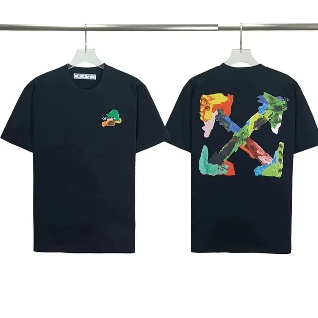 Off-White Painted Logo T-Shirt Multicolor Paint Stroke