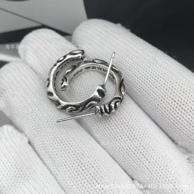 Chrome Hearts Hoop Earring Crossbones Design