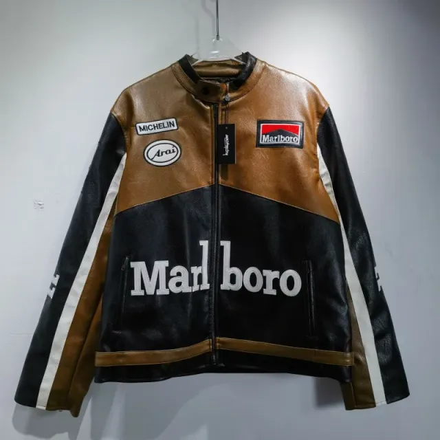 Gallery Dept. Racing Leather Jacket Marlboro Patchwork