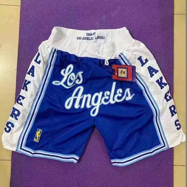 口袋裤湖人LOS蓝色密绣球裤