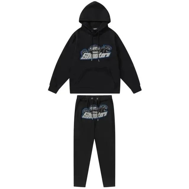 Trapstar Shooters Hoodie and Joggers Set Black with Graphic Print
