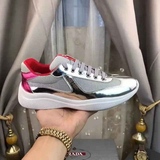 Prada Linea Rossa Trainer Metallic Silver Pink