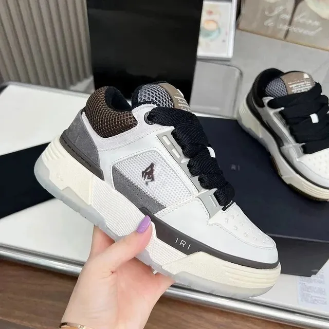 Sneaker Mesh and Leather Panel