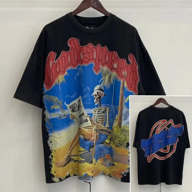 Godspeed Don't Bring Sunscreen To The Beach Tee Skeleton Beach Print