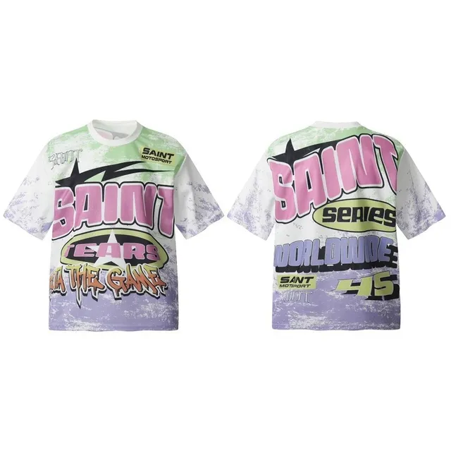 Saint Laurent Graphic Tee Saint Tears Worldwide Print