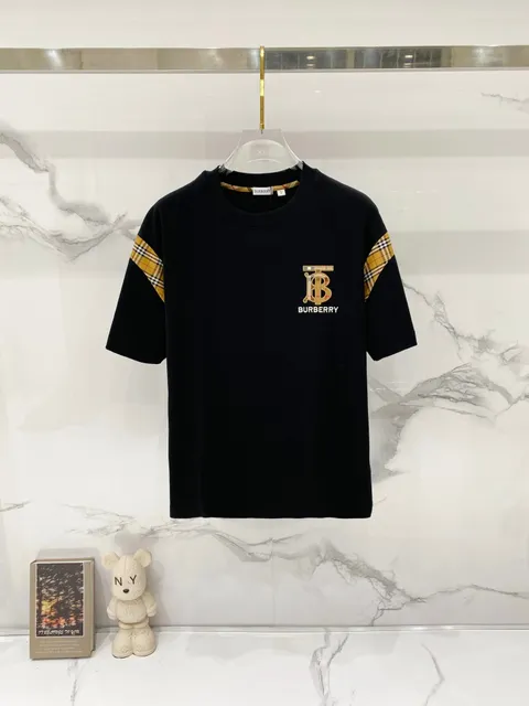 Burberry T-Shirt Monogram Logo with Check Sleeves