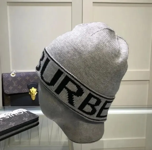 Burberry Logo Beanie Monogram Ribbed