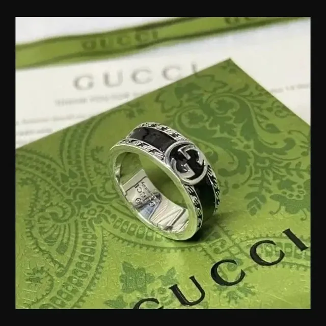 Gucci GG Ring Black Enamel