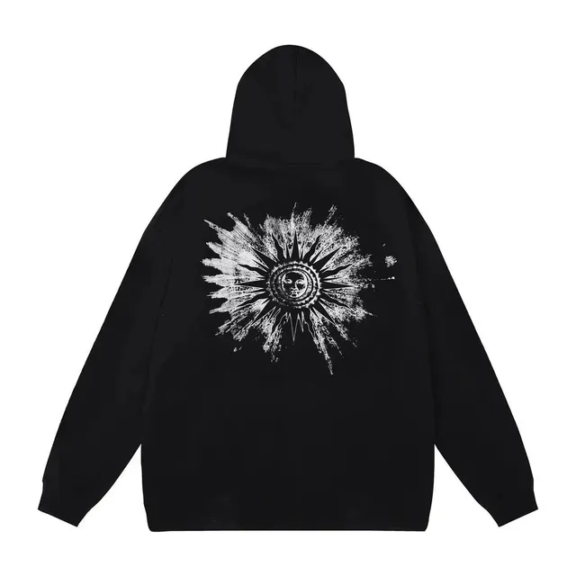 Off-White Zip-Up Hoodie Sunburst Graphic