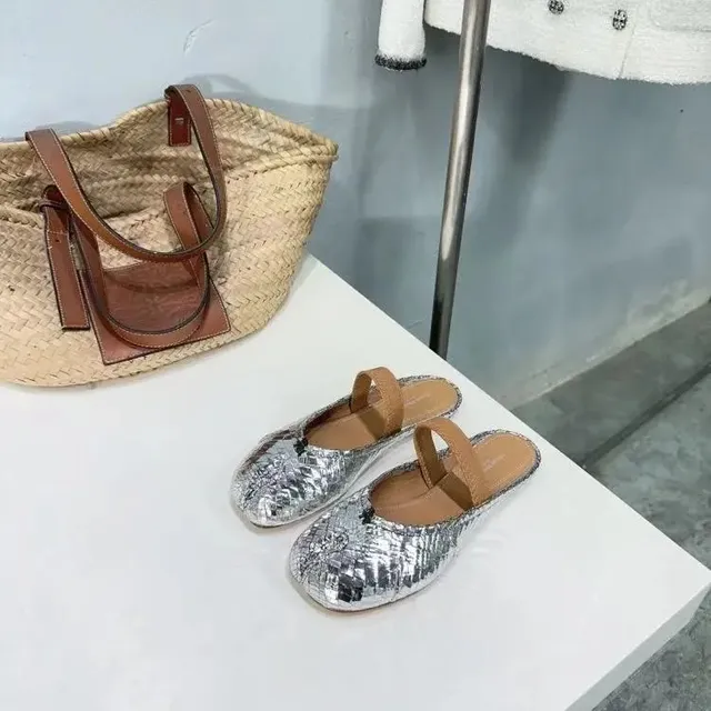Loewe Hammock Mule Metallic Snake-Print