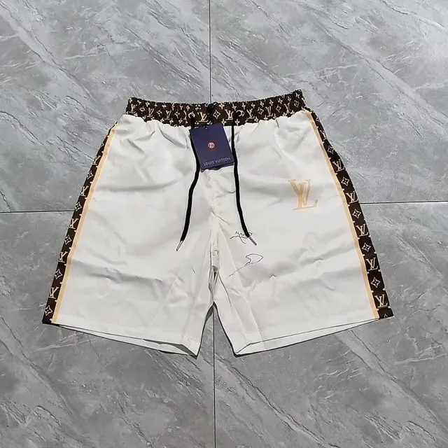 Louis Vuitton Monogram Tape Shorts White with Brown Monogram Trim