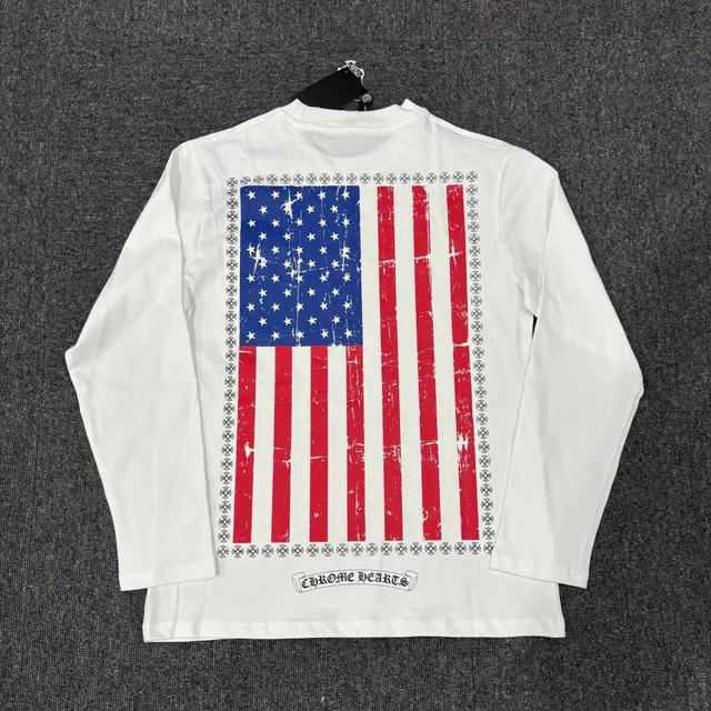 Chrome Hearts Long Sleeve Tee American Flag Print