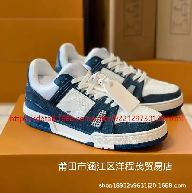 Louis Vuitton LV Trainer Navy and White