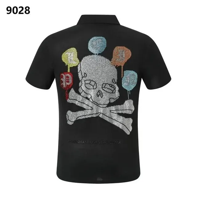 Polo Shirt Crystal Skull Print