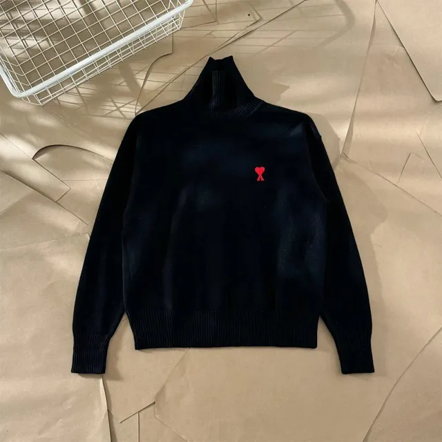 Amiri Turtleneck Sweater Red Heart Logo