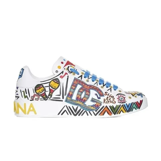 Dolce & Gabbana Sneaker Multicolor Graffiti Print