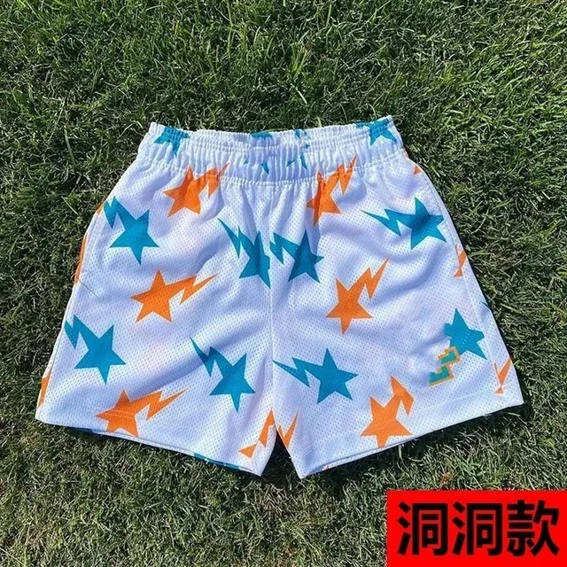 Fragment Design Mesh Shorts Star and Lightning Print