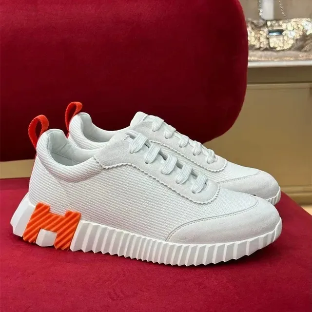Hermès H-Boot Sneaker White Orange