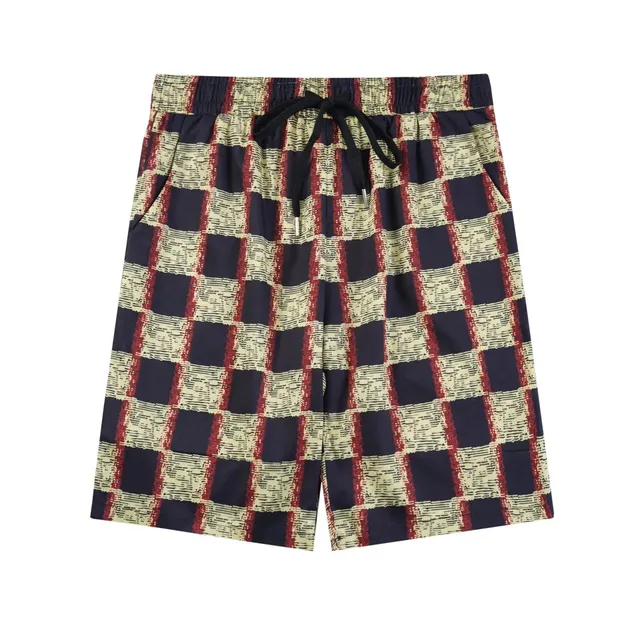 Checkered Shorts Textured Grid Print